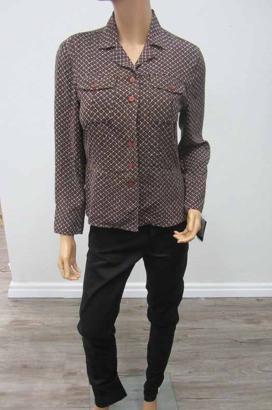 *NWT* SAG HARBOR Womens Button Down Shirt Top  Long Sleeve Collar Size 8P