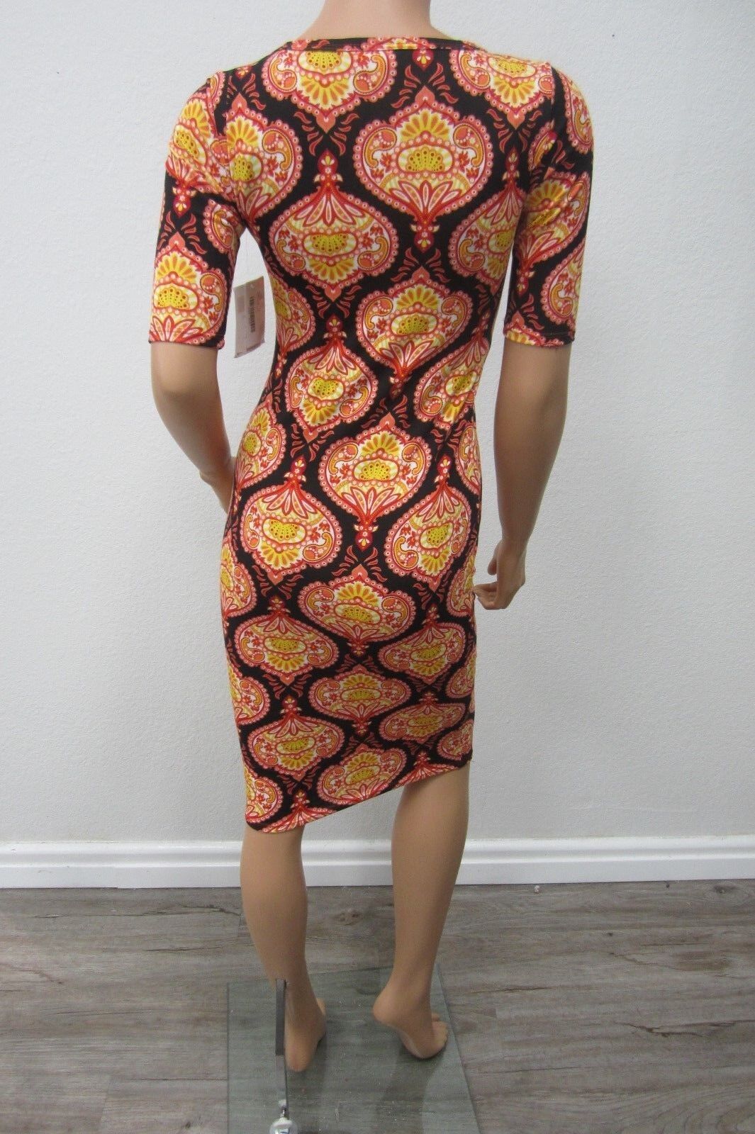 NWT LuLaRoe Julia Dress Size MEDIUM Pink Orange Coral