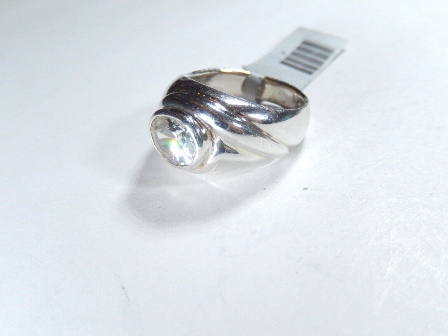 *VINTAGE*  Sterling Silver 2.00 CT Oval CZ  Dome  Gemstone Ring Size 7