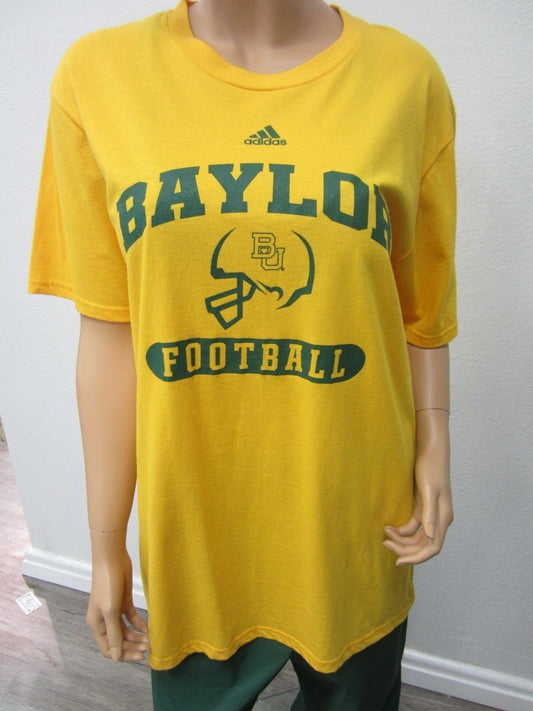 NEW  Baylor University Unisex NCAA Adidas The Go-To Tee T-Shirt Yellow Size L