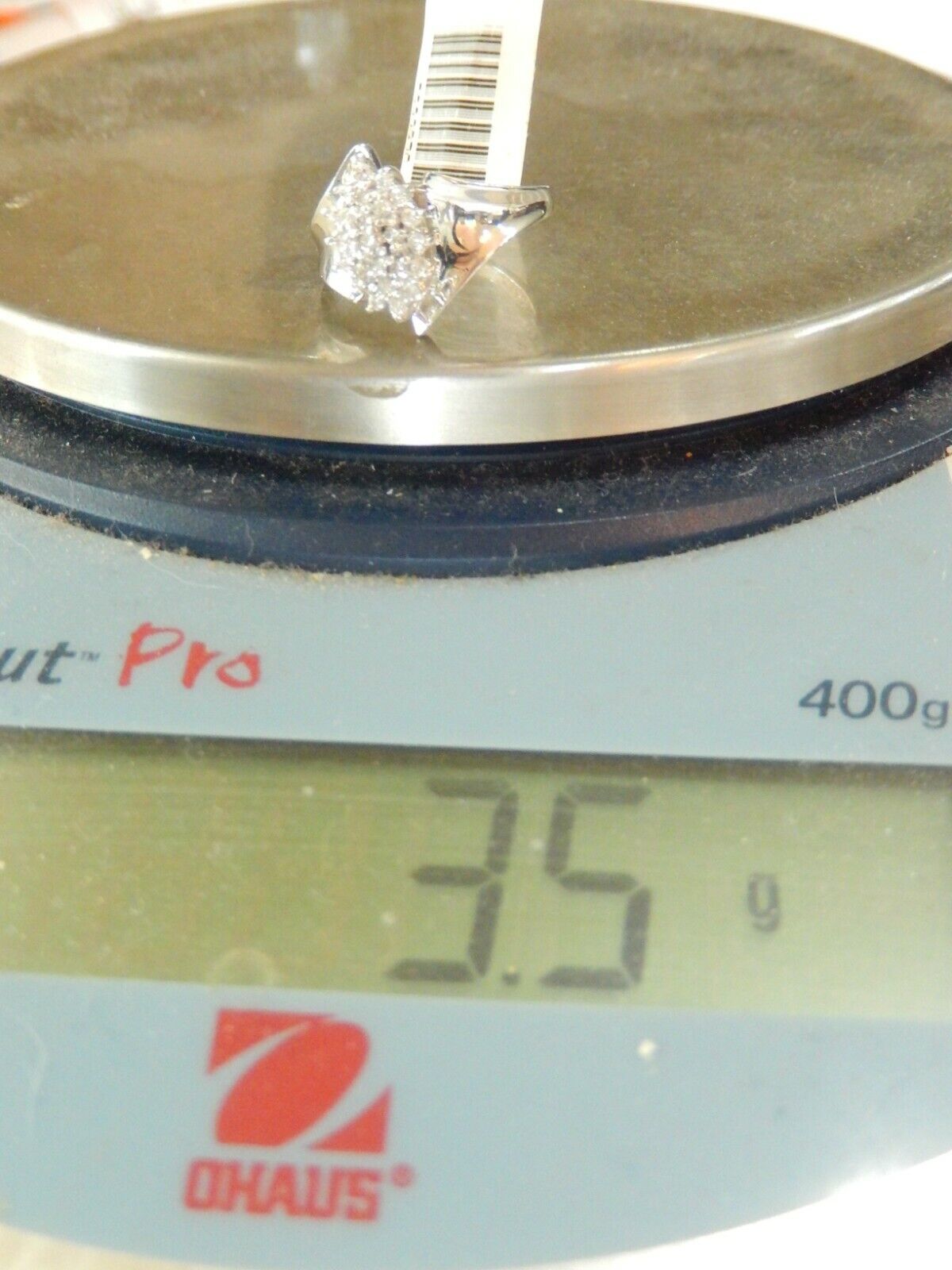 *NWT*  10K White Gold .33CT Natural Diamond Cluster  Ring Size 7.75