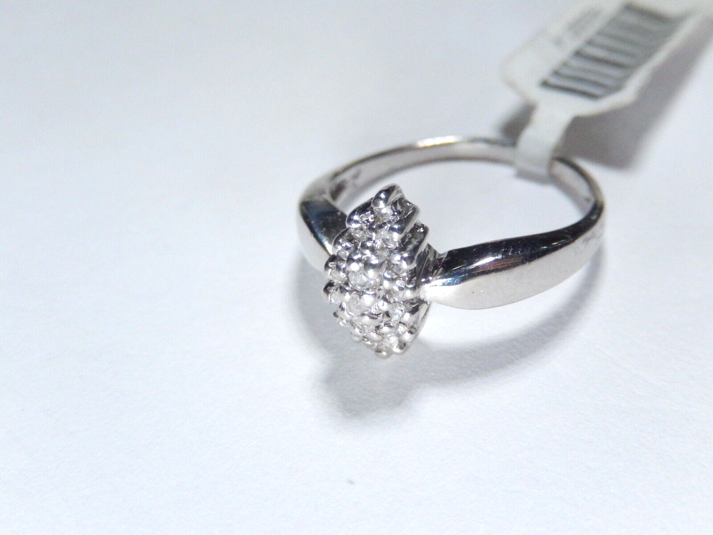 *VINTAGE*  14k White Gold .25CT Diamond Cluster Wedding Engagement Ring Size 6
