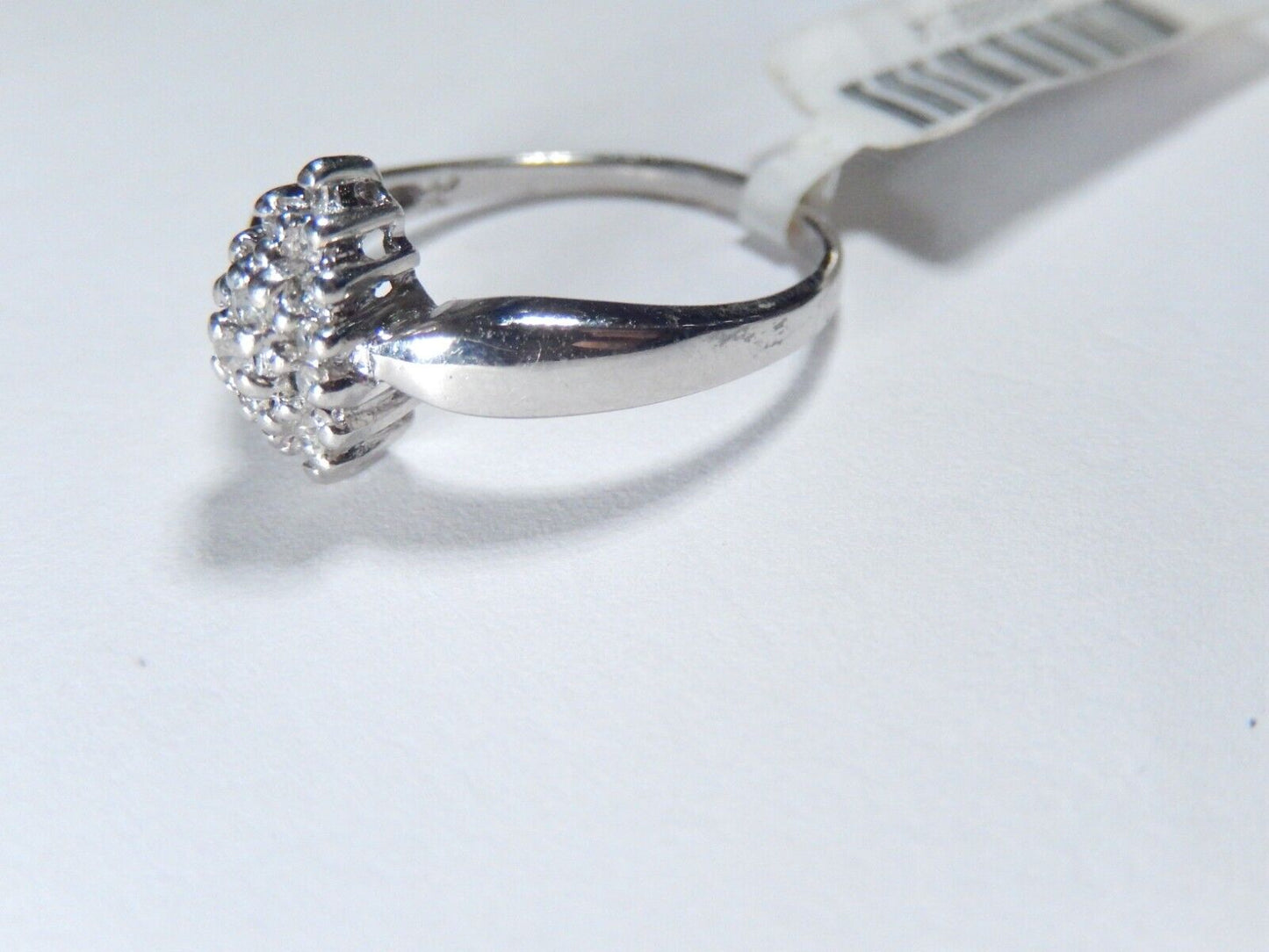 *VINTAGE*  14k White Gold .25CT Diamond Cluster Wedding Engagement Ring Size 6