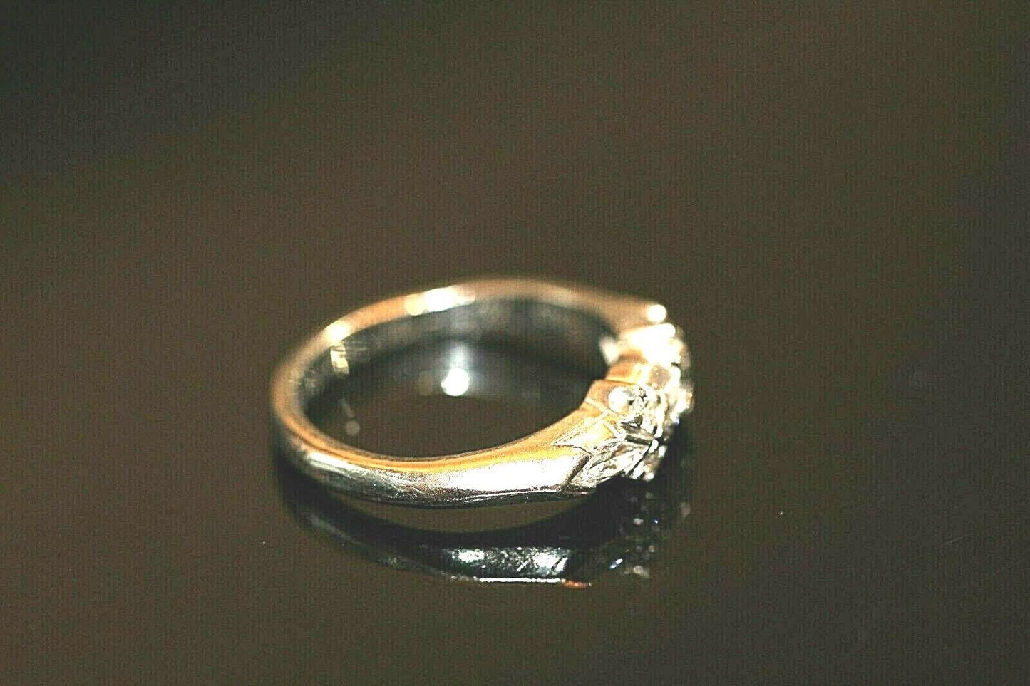 *1950 VINTAGE*  90% Platinum  .48CT TW Diamond  Wedding Band  Ring Size 6 1/4