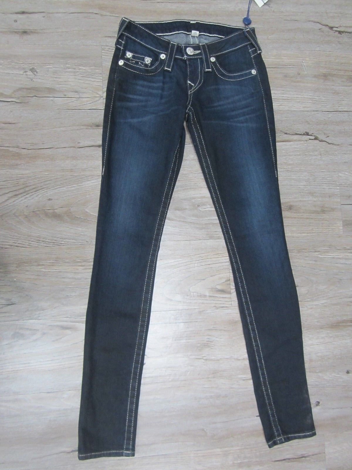 AUTHENTIC NWT TRUE RELIGION WOMENS JEANS SKINNY SIZE 24 X 30  DARK COLOR