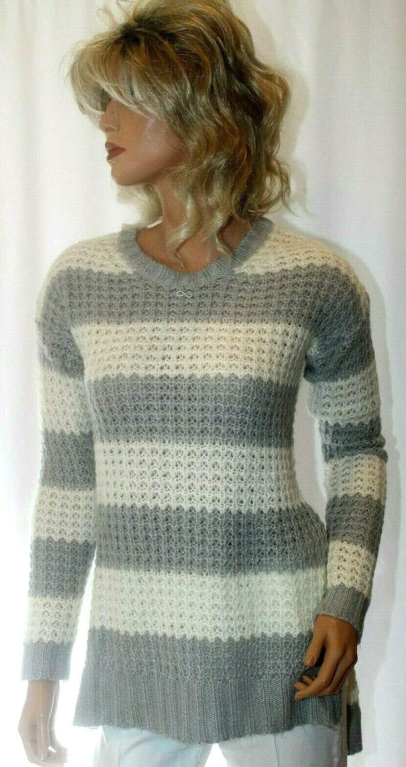 *MINT*  Rue 21 Women's Pullover Knit Sweater Grey & White  Size Small