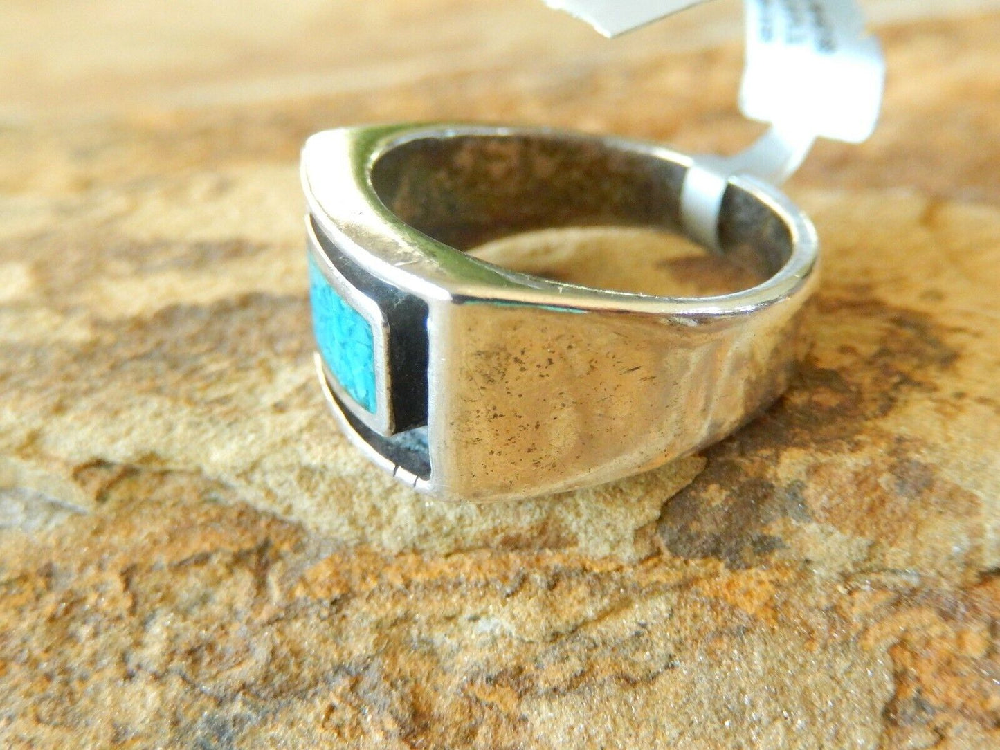 *VINTAGE*   Southwest Sterling Silver Turquoise Ring Size 10.5