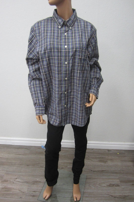 Chaps Mens Size Large Button Down Long Sleeve Plaid Shirt