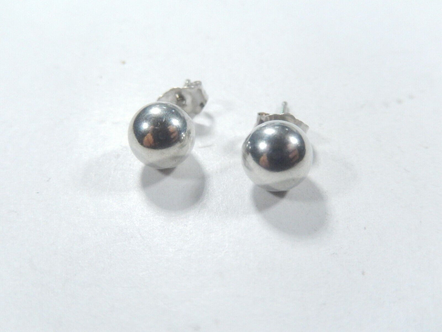 Sterling Silver Round Ball Stud Earrings 7mm Polished Bead 925