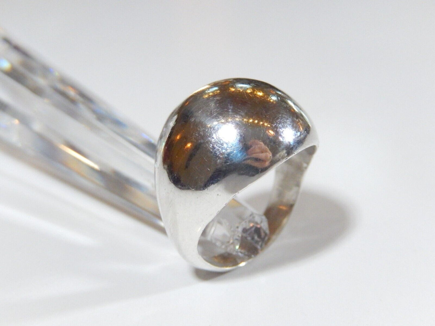 *VINTAGE*  Round Polished  Bubble Puffed Sterling Silver 925 Dome Ring Size 6.5