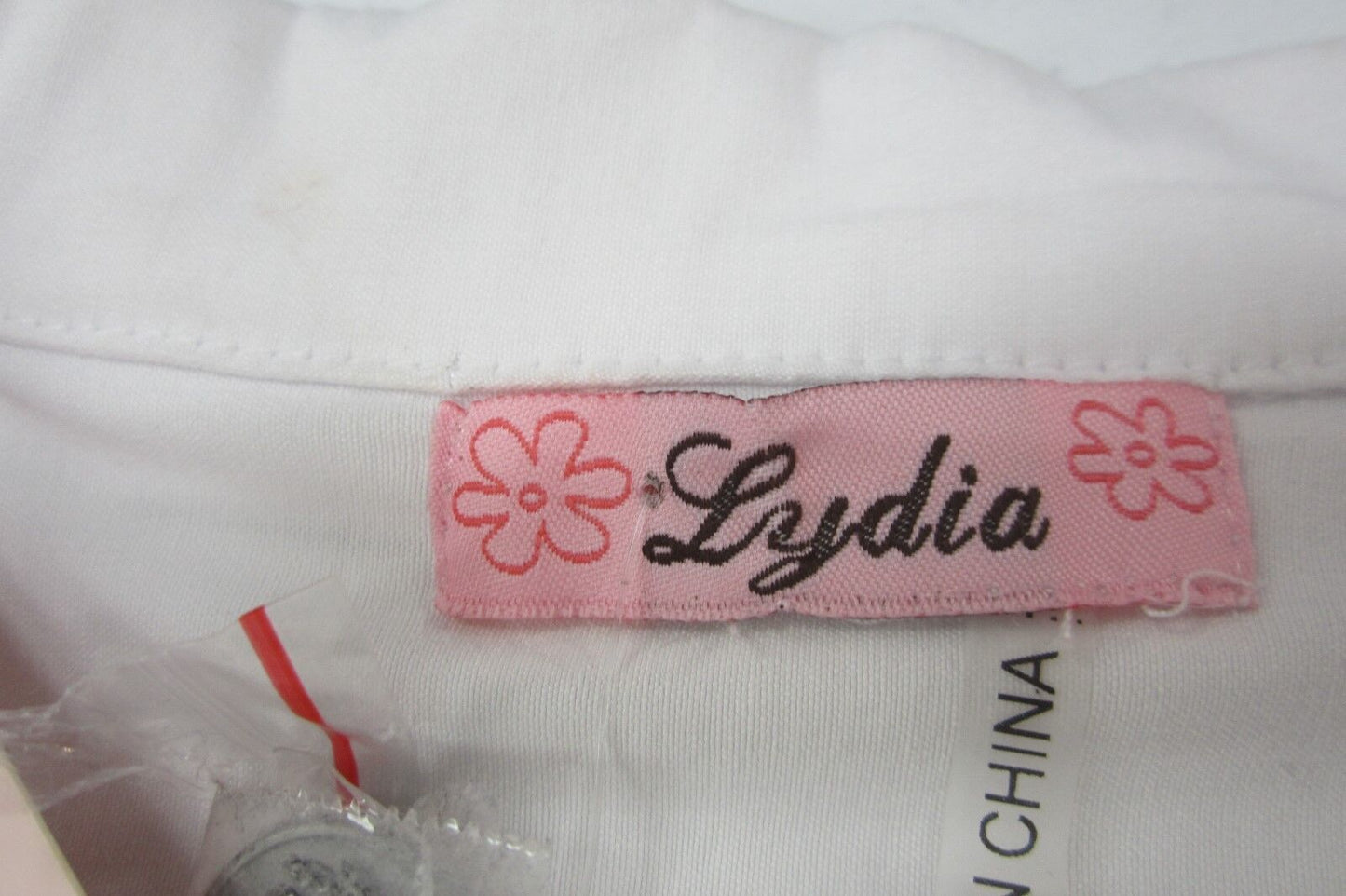 *NWT*  LYDIA SUPER CUTE Red/White Collar Ruffle Dress Size Medium