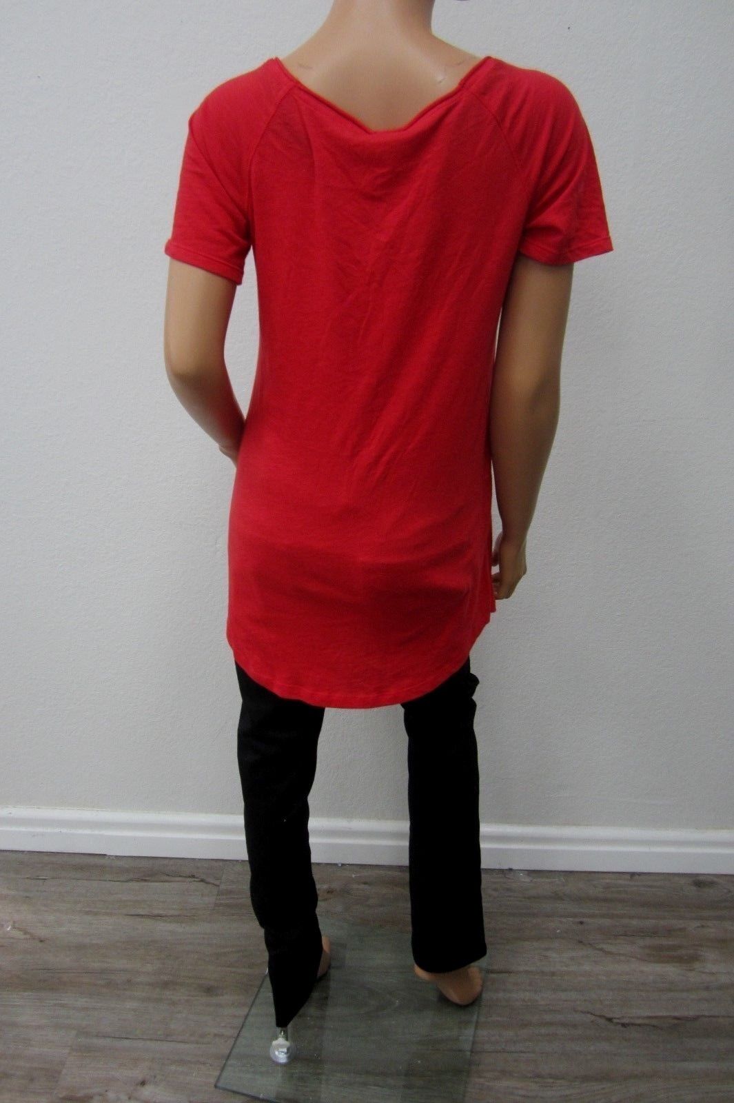Victoria's Secret PINK SEXY Shirt Naughty Not Nice Red Raglan S/P