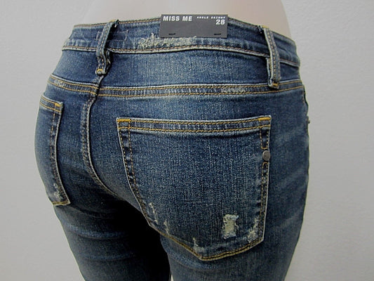 NWT Miss Me - Womens Mid-Rise Ankle Skinny Embroidered Jeans M2084AK Size 28X27