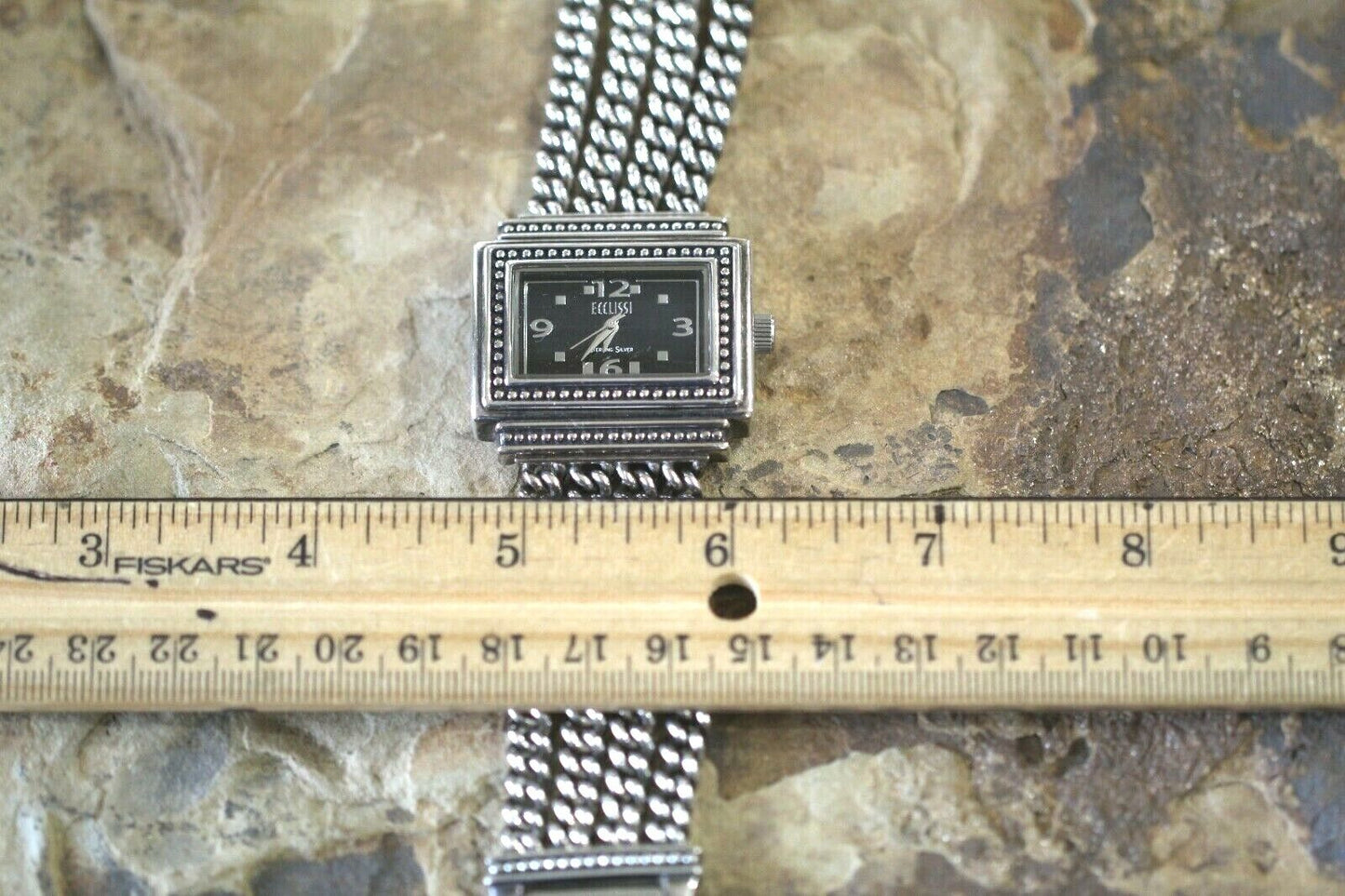 Ecclissi Sterling Silver Wrist Watch  Sterling Silver Multi Chain Band