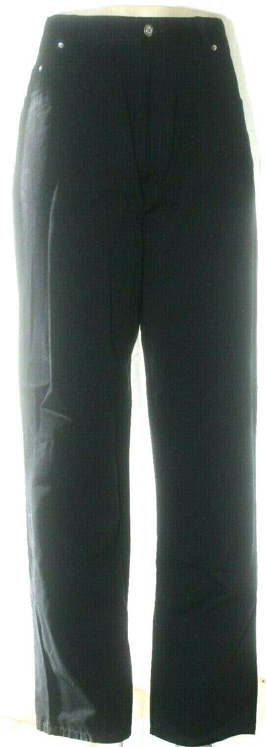 *NWT* Mens PLATINI Designer Solid Black Five Pocket 100% Cotton Jeans Size 40