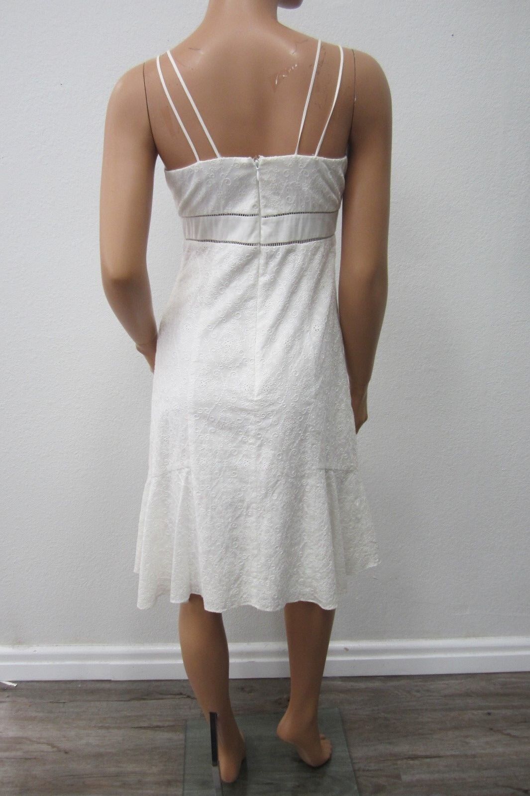 *NWT* $145. Laundry Shelli Segal Lace Dress White Ivory Short Sleeve Lined Sz 4