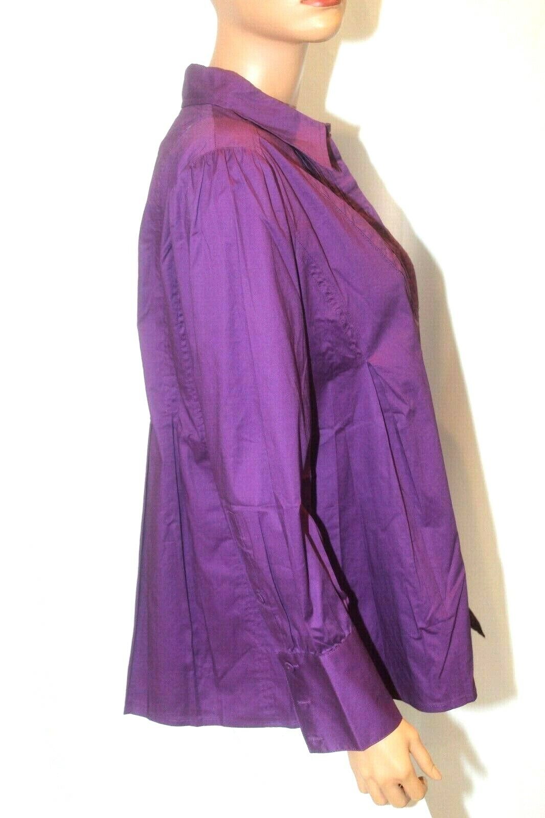 *NWOT* Motto QVC Women's Purple Long Sleeve Button Down Blouse Size Large