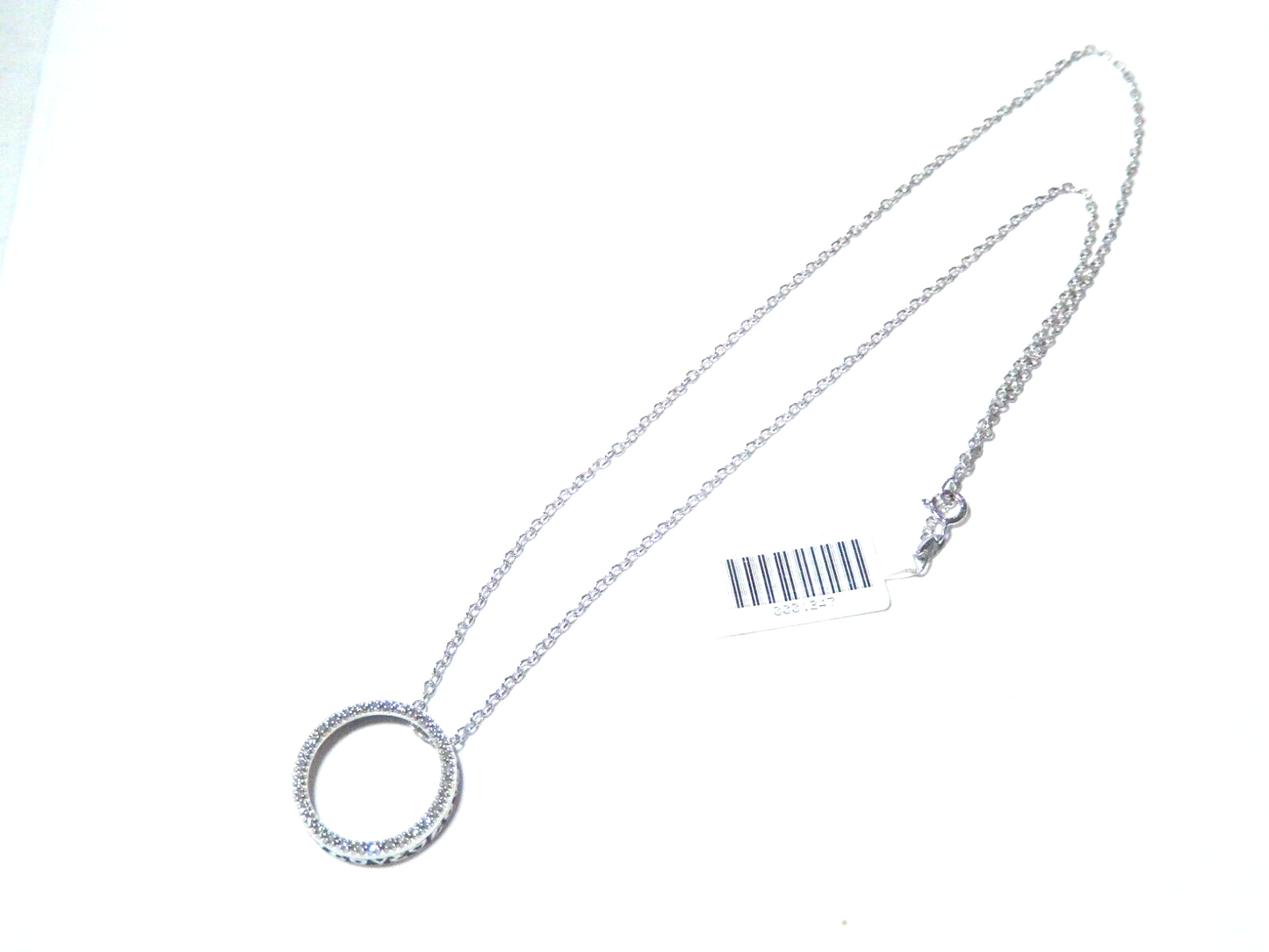 14K White Gold 1/3 Ct 31 Round Diamond Circle of Life Pendant with 18" Chain