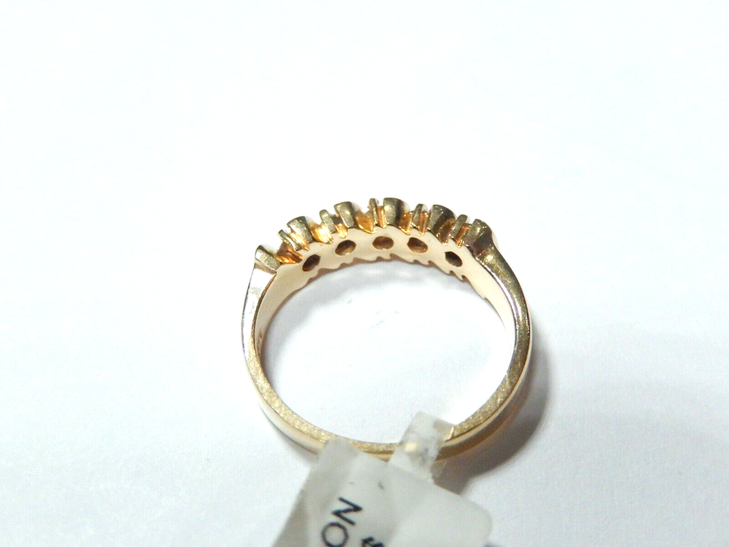 Solid 14k Yellow Gold Round .50 CTW Five Stone Diamond Band Ring Size 7