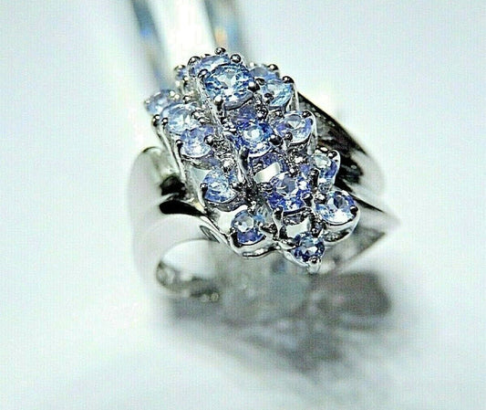 *NWT*  10K White Gold 1.00CT Purple Tanzanite Waterfall Cocktail  Ring Size 7.5