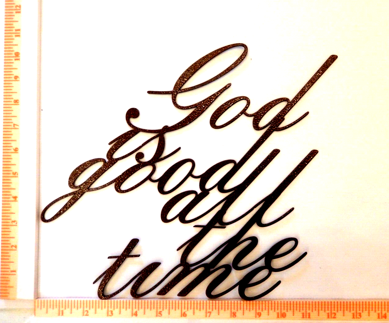 ~NEW~  "GOD IS GOOD ALL THE TIME" Powder Coated Copper Brown Metal Sign 14"x10"