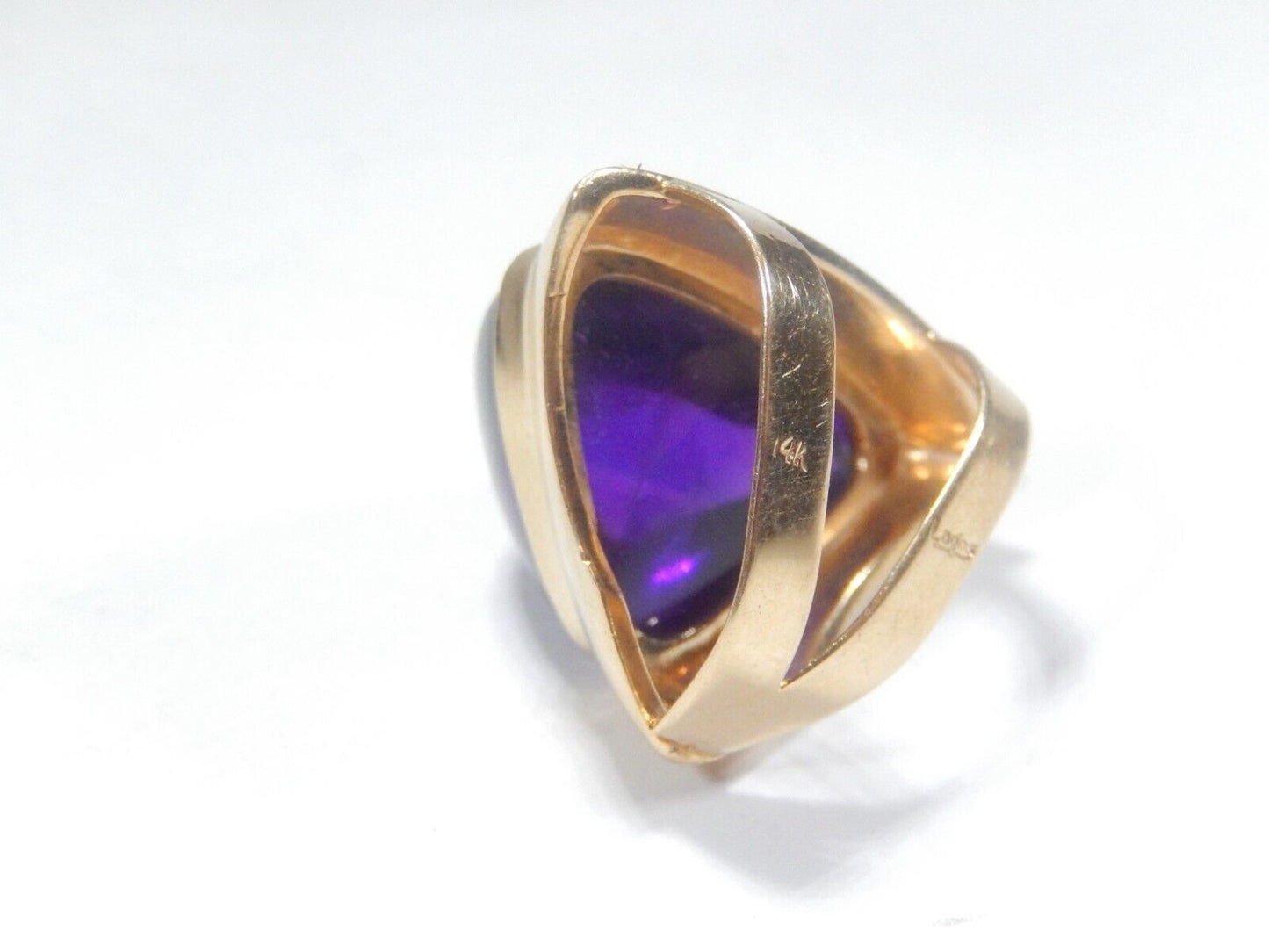 14K Yellow Gold  LAGOS  Massive  Amethyst Gemstone Slide Pendant