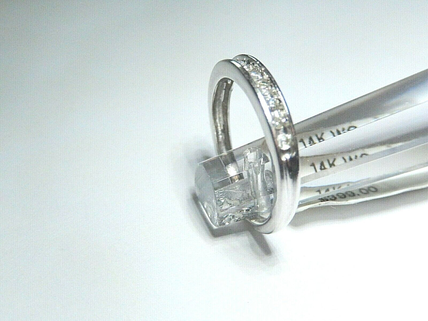 *VINTAGE* 14K White Gold  .25ct Diamond Wedding Band Ring Size 4.5