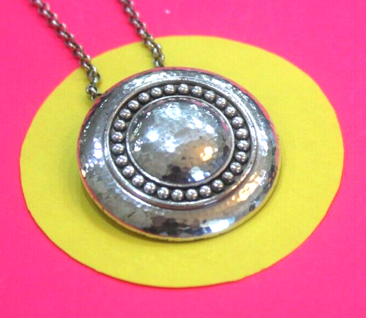 RETIRED Brighton Silver Plated Gorgeous Round Disc with16"-18" Necklace