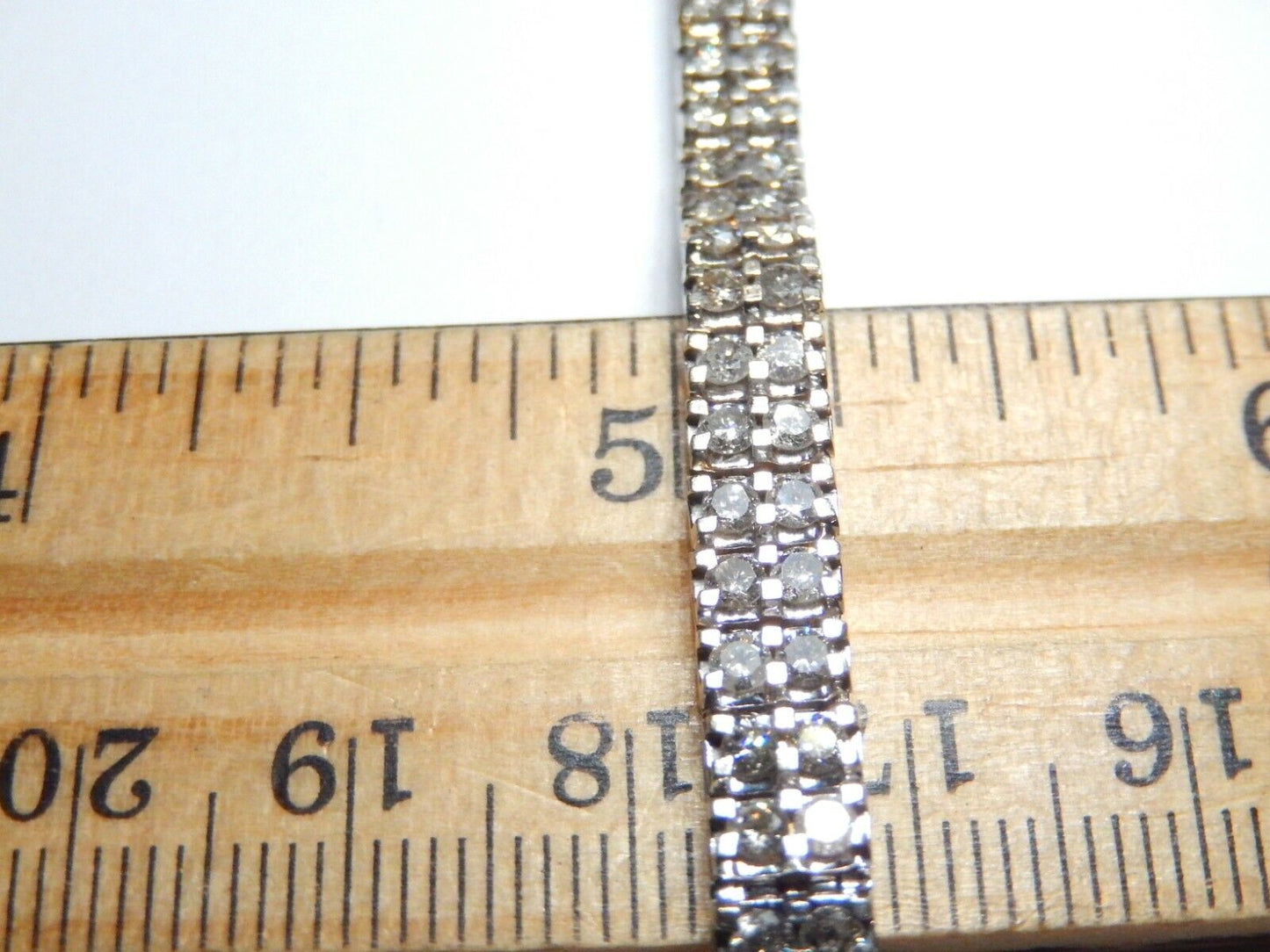 *VINTAGE* Heavy 14K 2-Tone Gold Approx. 2.50CT Diamond Double Row 7.25" Bracelet