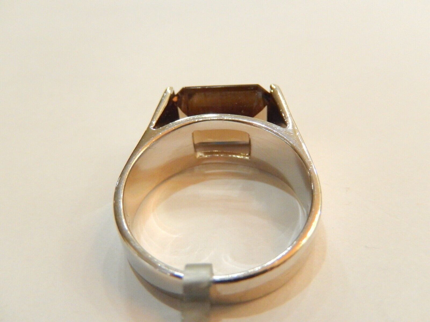 SETA DESIGNER SILVER 925  REAL 6.00 CT Smoky Quartz STATEMENT RING Size 10.25