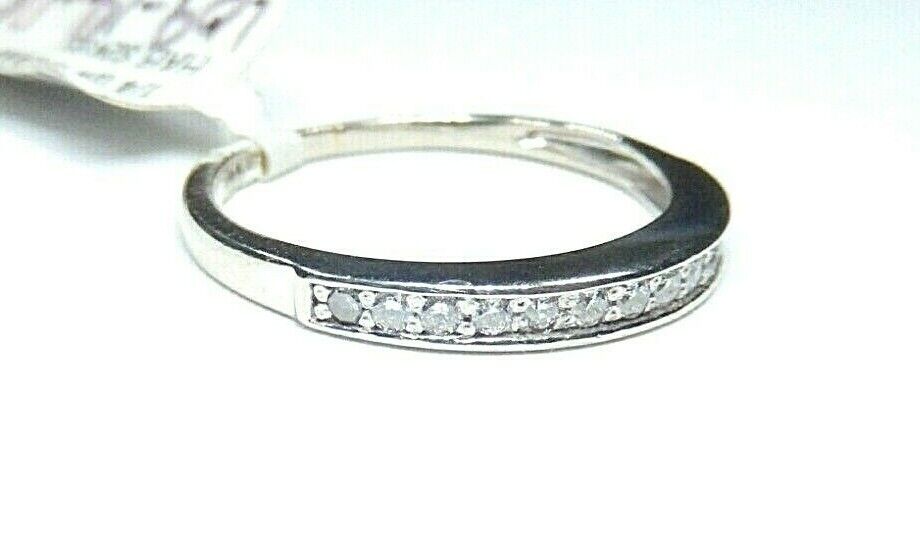 *NWT* 14k White Gold .25CT VS Diamond 2.5mm Wide Band Ring Size 6.25