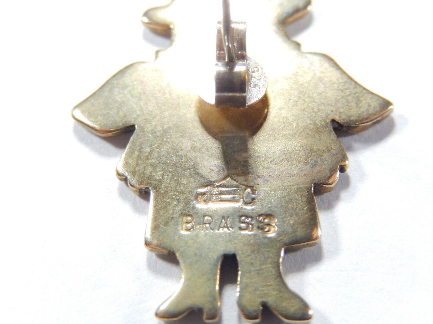 RETIRED -RARE Jeep Collins Solid Brass 1 1/8" Cowgirl Angel Pierced Earrings