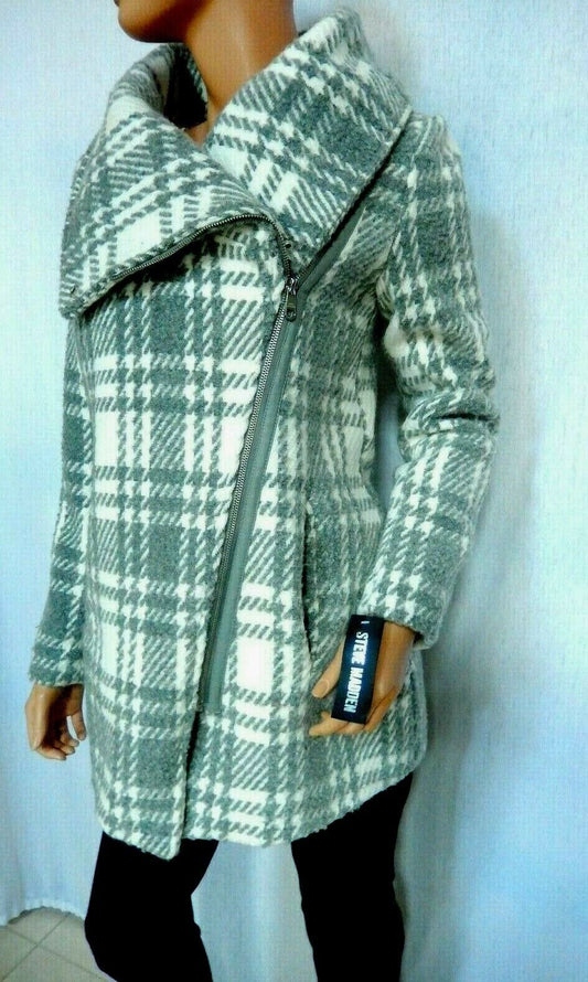 *NWT* Steve Madden Heavy Thick Blanket Wrap Angle Front Zip Coat Womens Sz S/P