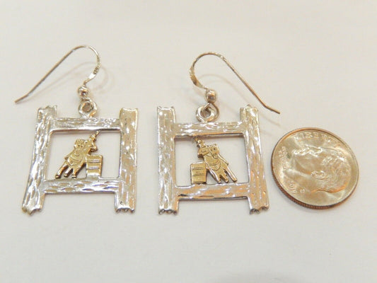 Barrel Racer Female Horse Racing Rodeo Cowgirl 925 Sterling Silver Earrings