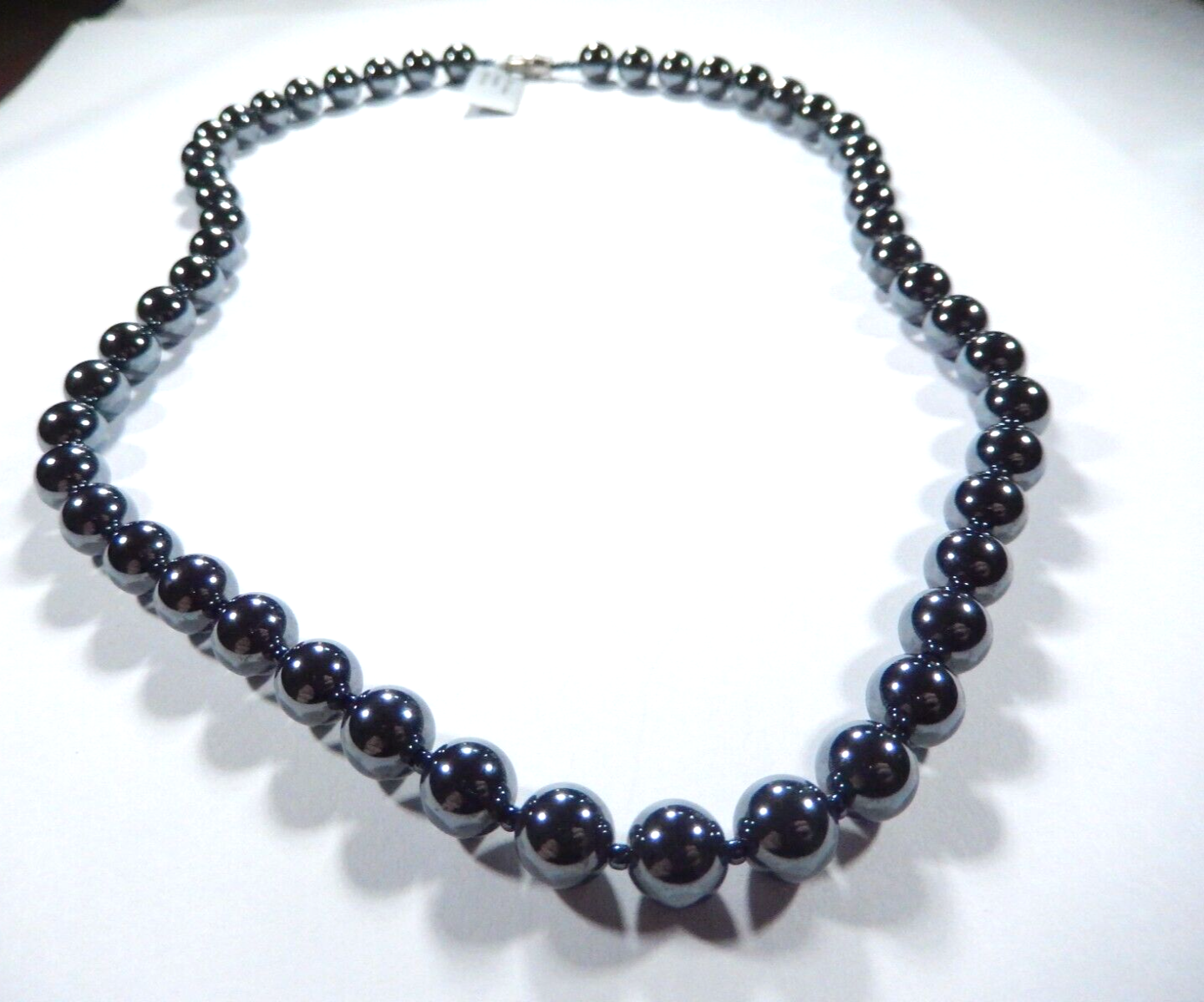 Black 8mm Hematite Beads Health Care Women Men Necklace 20"