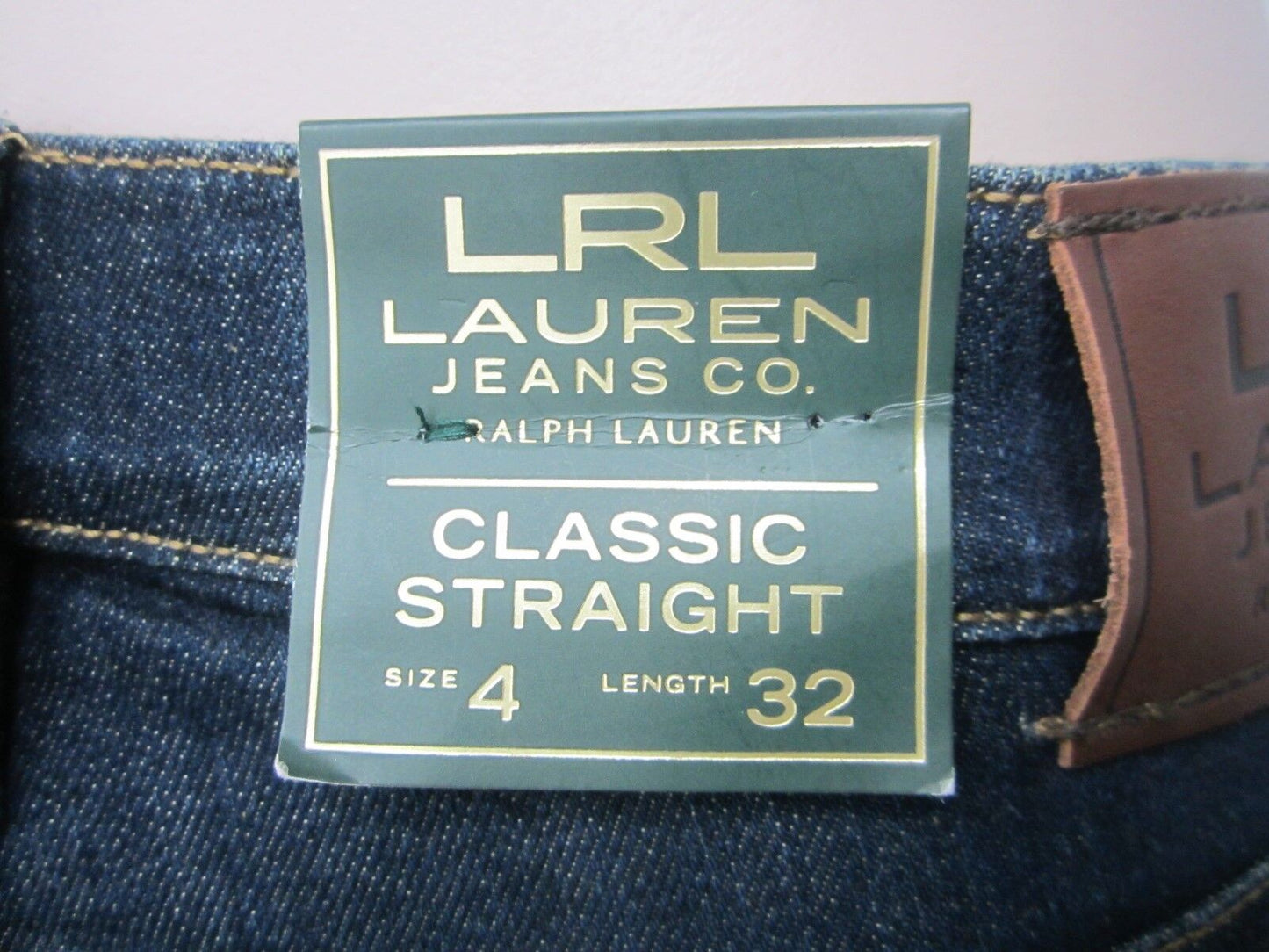 NWT Ralph Lauren Jeans Co Straight Jeans LRL 4P X 32 Petite Classic Straig Dark