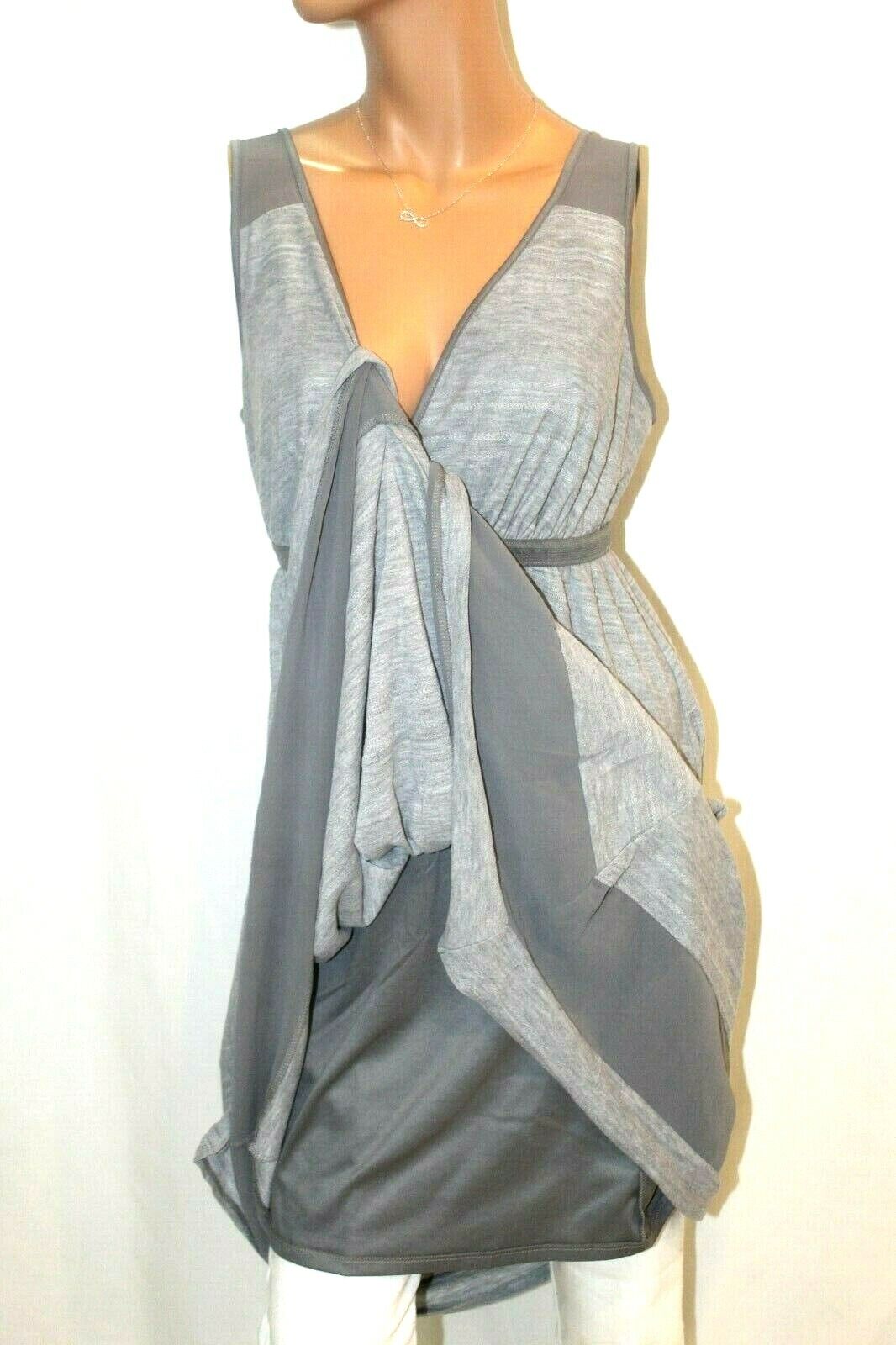 SIMPLY VERA WANG Womens Gray Sleeveless Lined Polyester "CUTE" Dress Sz Med