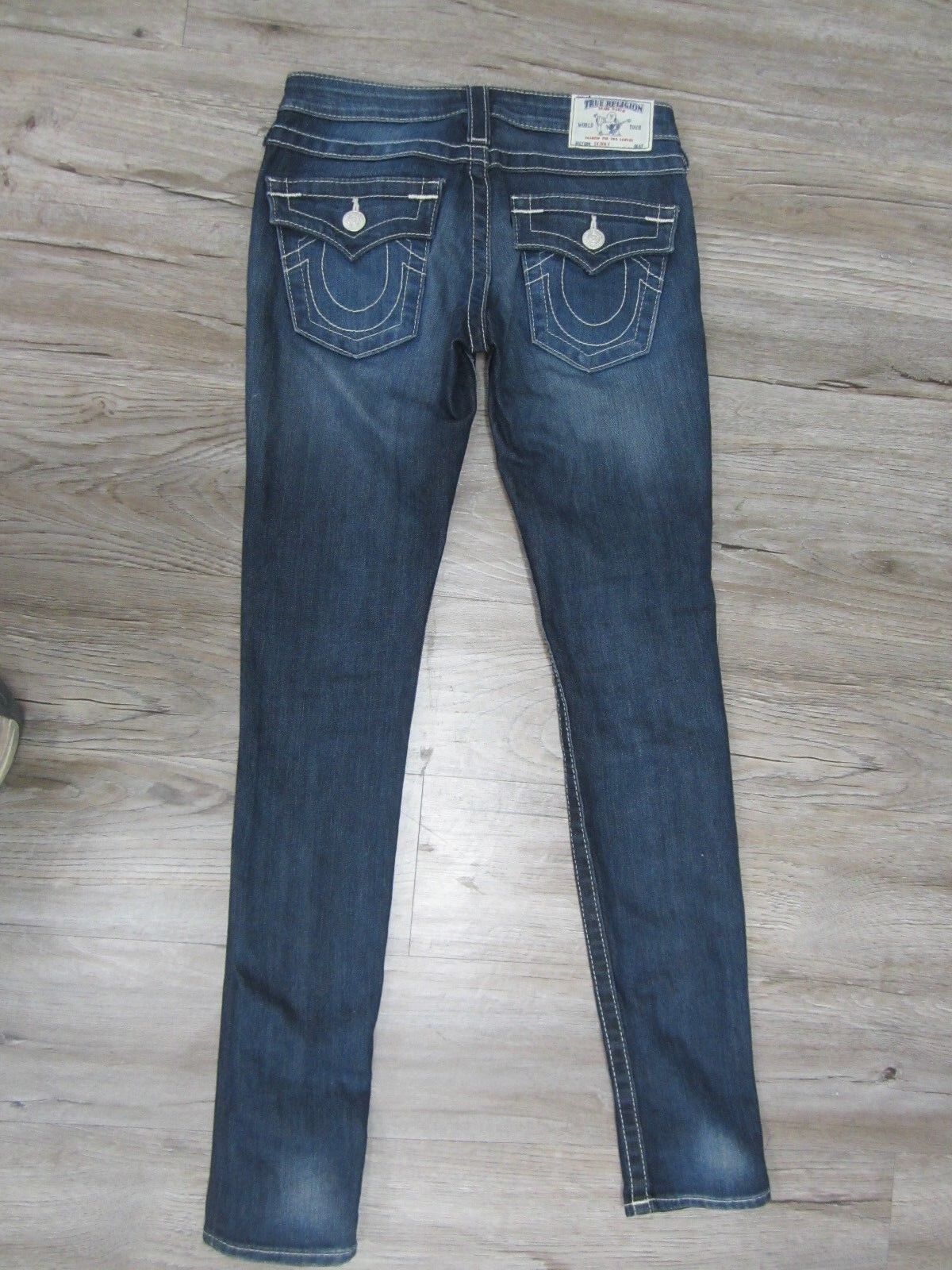 AUTHENTIC NWT True Religion Womens Jeans Skinny Flap Pocket 25 X 31 Medium Dark