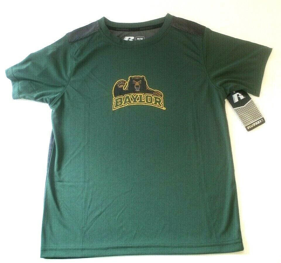 *NWT* RUSSELL Youth Boys  Baylor Bears Short Sleeve Polyester T Tee Shirt Med