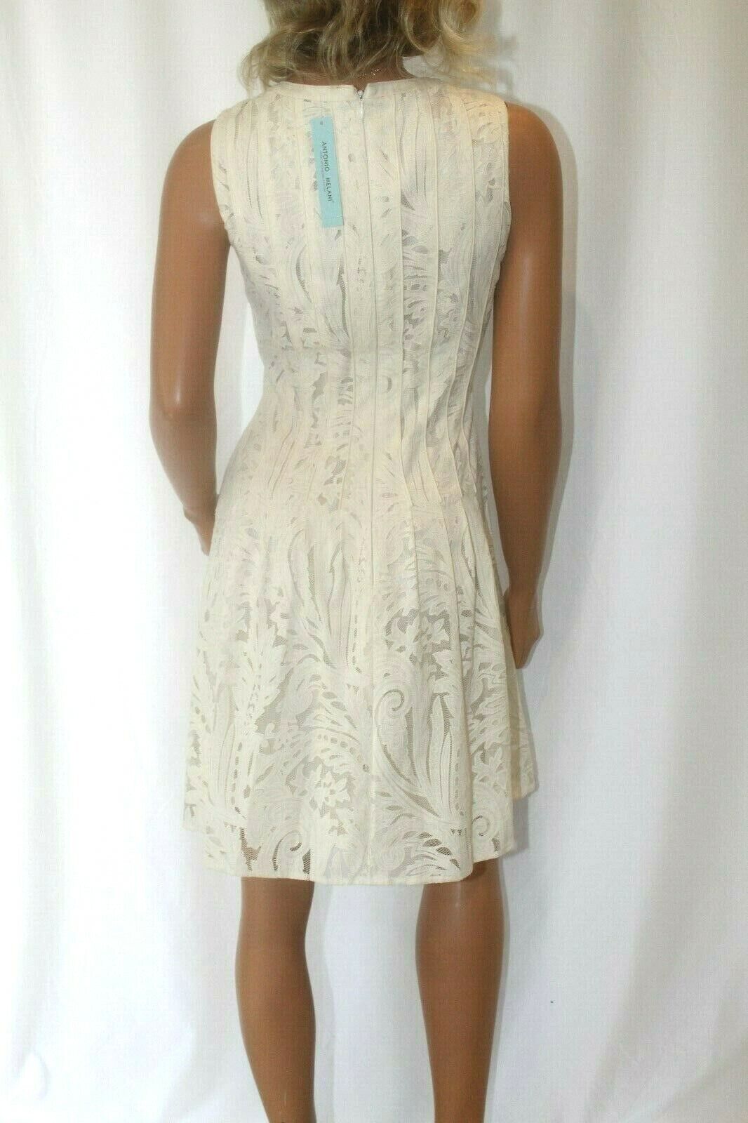 *NWT* $199.  Antonio Melani  Sleeveless Lace Fully Lined Linen Color Dress Sz 2