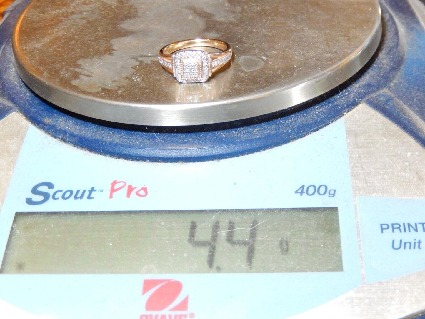 925 Sterling Silver Vermeil Rose Gold 25 Diamond Wedding Ring 7.5