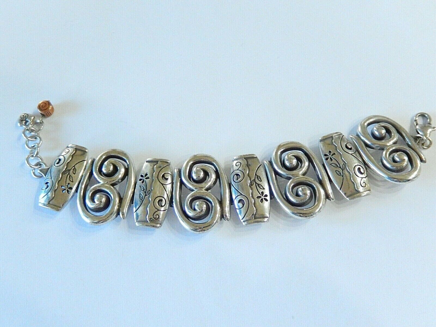 BRIGHTON PABLOS PASSION Picasso Silver Scroll Link BRACELET