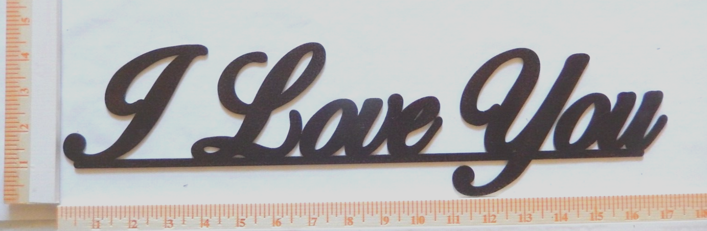 ~NEW~ 14ga. " I LOVE YOU "  Copper Brown Metal Wall Art - 17" x 4.25"