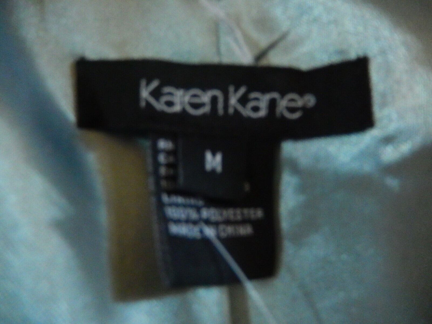 NWT $268 KAREN KANE Lt Blue Suede Serenity Dropped Collar Designer Jacket Sz M