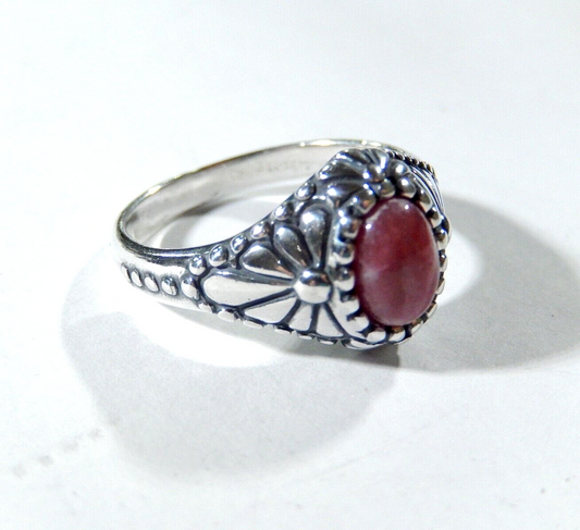 *VINTAGE*  Sterling Silver Pink Quartz Southwest Ring Size 10