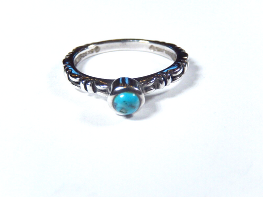 Southwest Vintage Sterling Silver & Turquoise Ring Size 7.5