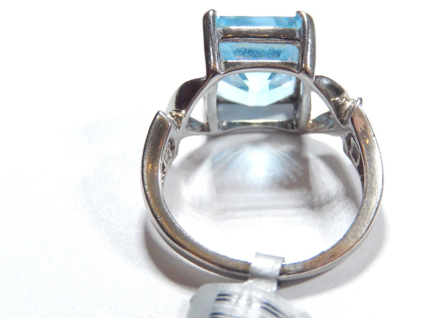 *VINTAGE*   5.00CT Swiss Blue Topaz 925  Sterling Silver Band Solitaire Ring 7