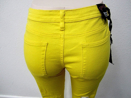 NWT NOSTIC WOMEN'S YELLOW GOLDEN ROD MIDRISE SKINN JEANS  Size 15/16  x  31L