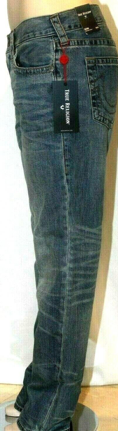* NWT* $199.  TRUE RELIGION GENO SLIM RELAXED WITH NO FLAP JEANS SIZE W33 x L33