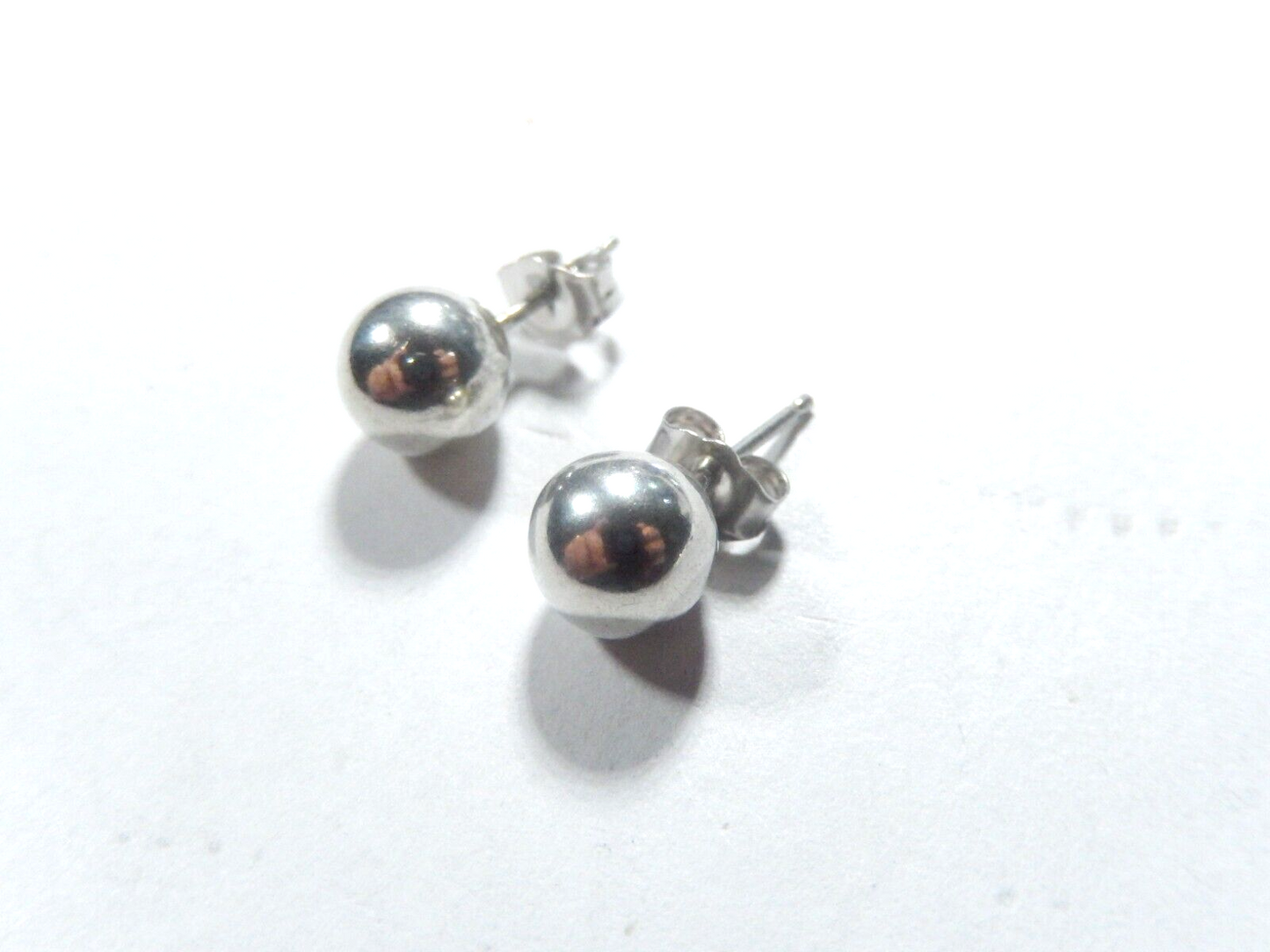 Sterling Silver Round Ball Stud Earrings 7mm Polished Bead 925
